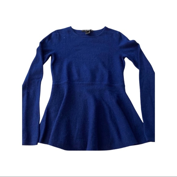 Scoop NYC Blue Cashmere Peplum Sweater (SW2) - Picture 1 of 3